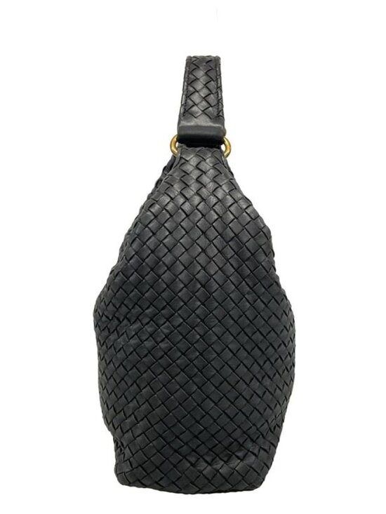 Bottega Veneta Shoulder Bag Sloane Intrecciato Black Leather - Picture 4 of 15